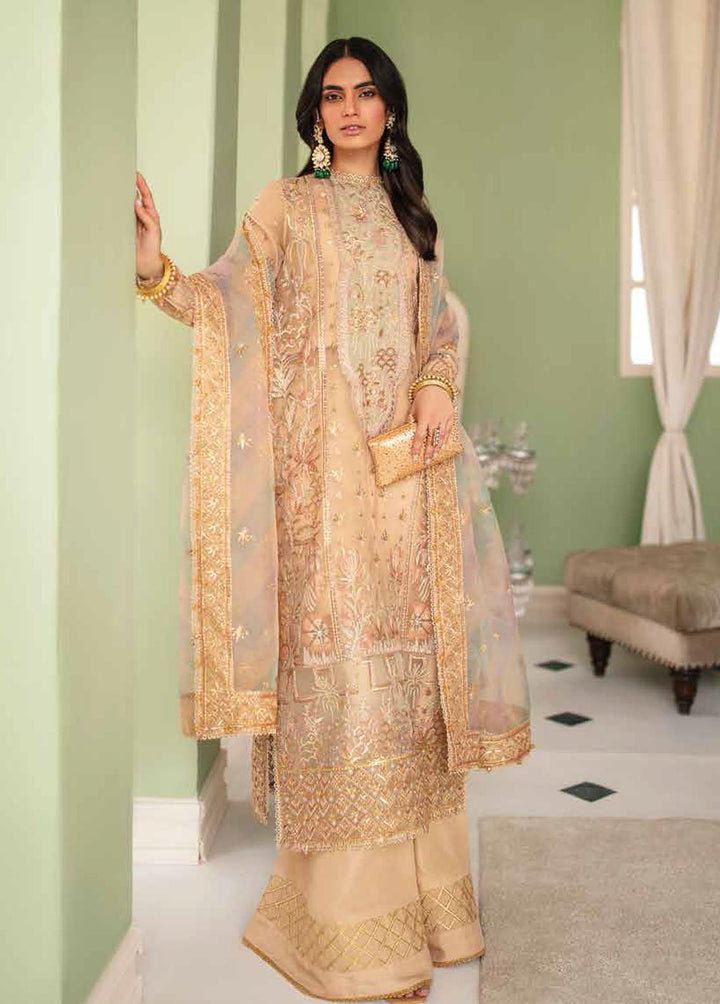 La Fuschsia By Afrozeh Embroidered Organza Suits Unstitched 3 Piece AF23LF 003 Celeste - Festive Collection