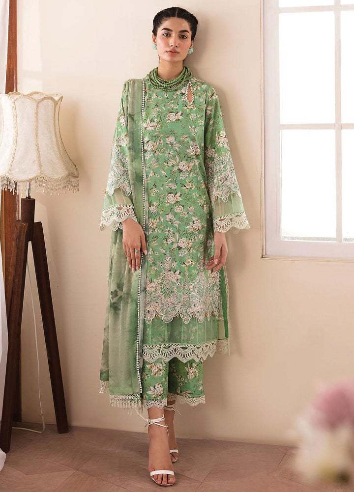 Afrozeh Embroidered Lawn Suits Unstitched 3 Piece AF23P Jade - Summer Collection