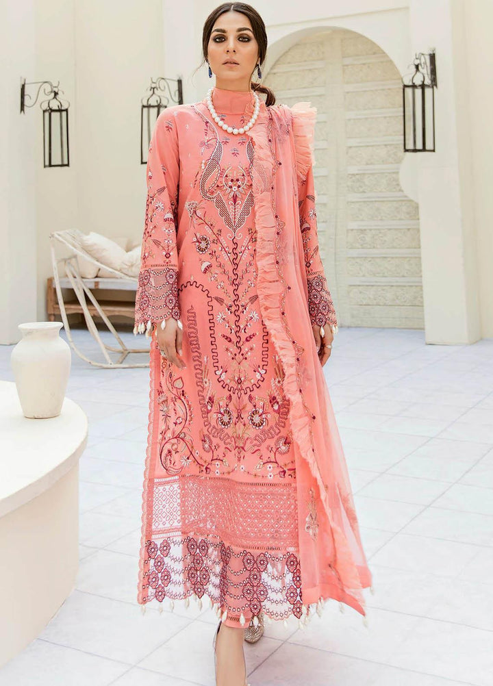 Afrozeh Embroidered Lawn Suits Unstitched 3 Piece AF21SS 08-CHERRY BLOSSOM - Summer Collection
