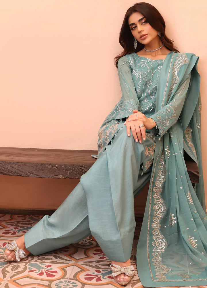 Afsana By Sheen Embroidered Chiffon Suit Unstitched 4 Piece SSL24A SLUA04 Anmol - Formal Collection