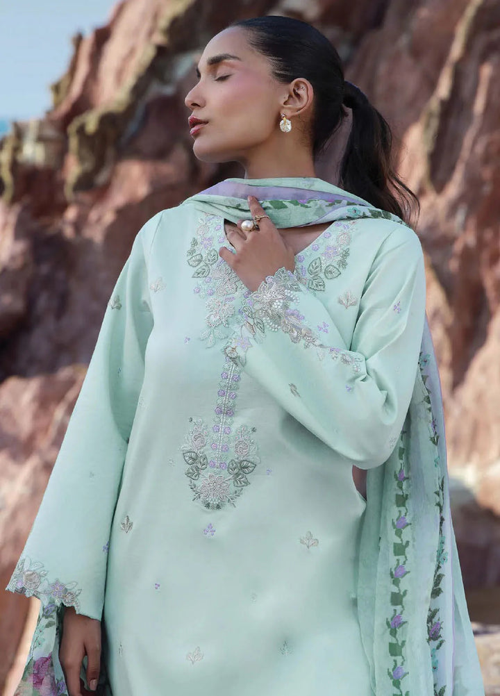 Afsanah by Seran Embroidered Lawn Suit Unstitched 3 Piece SRN25AS D-03 Misha - Summer Collection