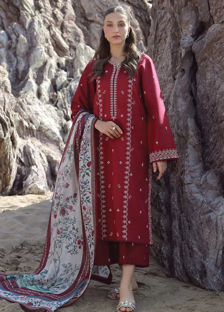 Afsanah by Seran Embroidered Lawn Suit Unstitched 3 Piece SRN25AS D-05 Hania - Summer Collection