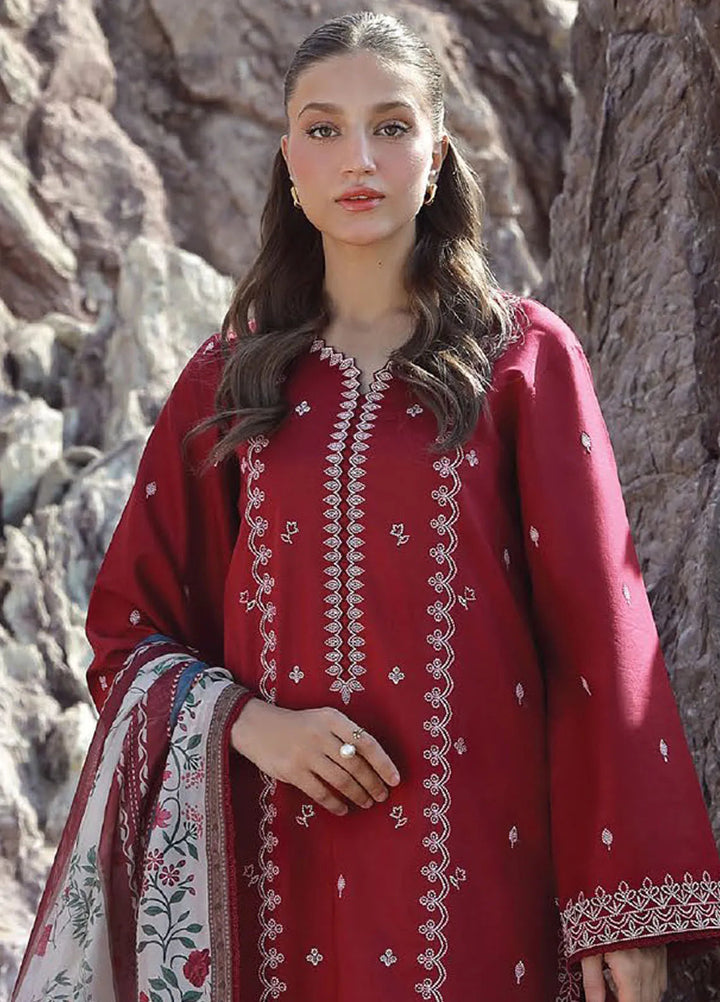 Afsanah by Seran Embroidered Lawn Suit Unstitched 3 Piece SRN25AS D-05 Hania - Summer Collection