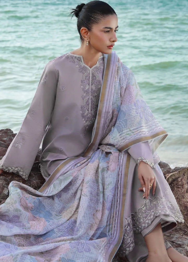 Afsanah by Seran Embroidered Lawn Suit Unstitched 3 Piece SRN25AS D-09 Aine - Summer Collection