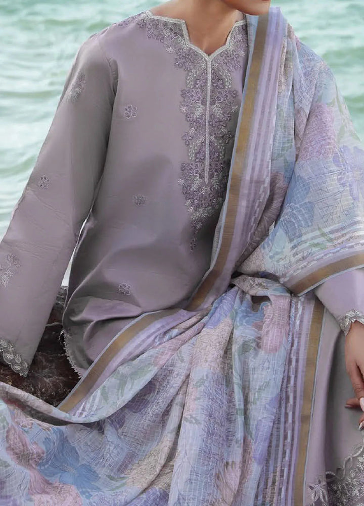 Afsanah by Seran Embroidered Lawn Suit Unstitched 3 Piece SRN25AS D-09 Aine - Summer Collection