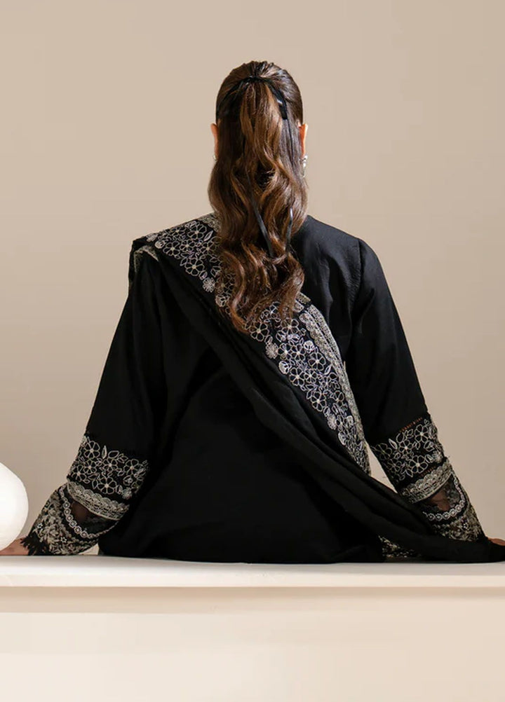 Aghaaz by Azzal Embroidered Lawn Suits Unstitched 3 Piece AZZ24AG Siyah - Summer Collection