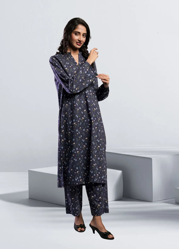 Ahlam by Safa Textiles Pret Cambric 2 Piece Suit Blue Bell