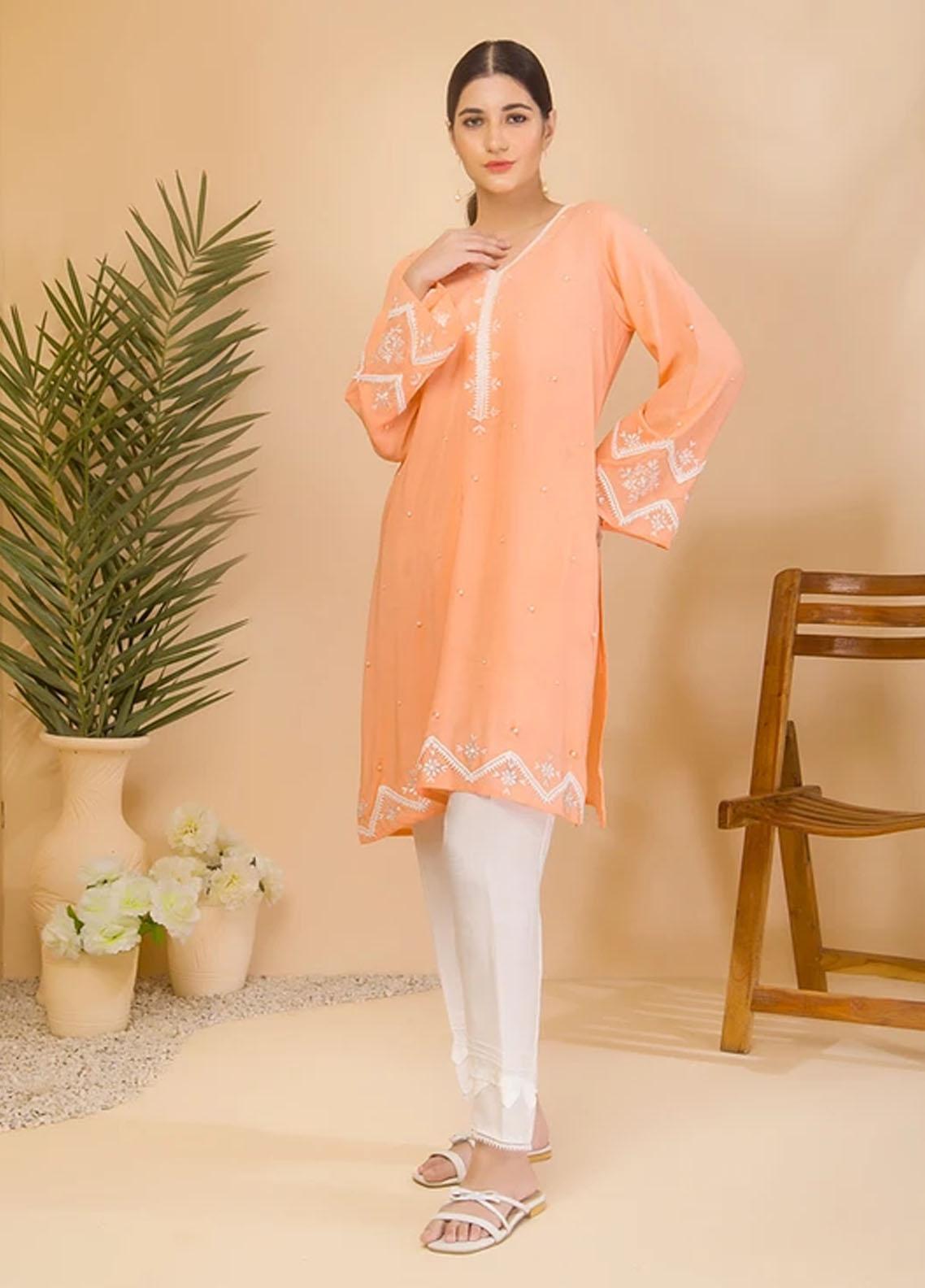 Aisha Fatema Luxury Pret Embroidered Chiffon 2 Piece Suit AESTHETIC YELLOW