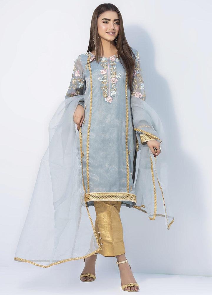 Aisha Fatema Luxury Pret Embroidered Missouri 2 Piece Suit SOMBRE GREY