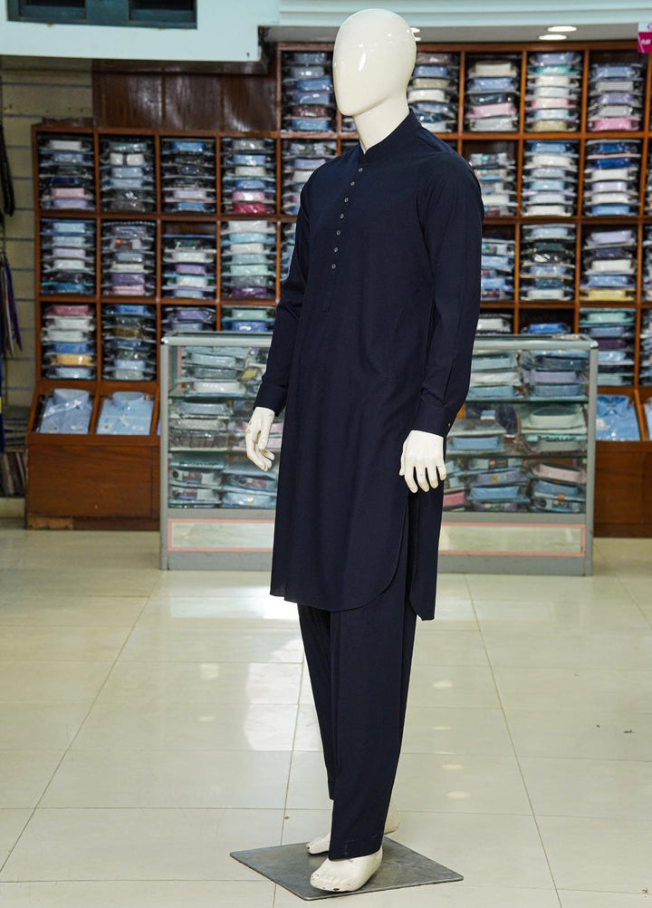 Aizaz Zafar Wash N Wear Formal Kameez Shalwar for Men -  D-685 N-Blue