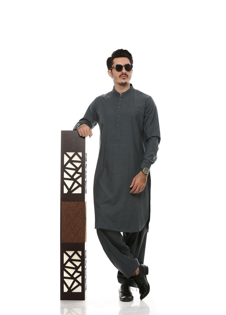 Aizaz Zafar Wash N Wear Formal Kameez Shalwar for Men -  D-685 D-Grey