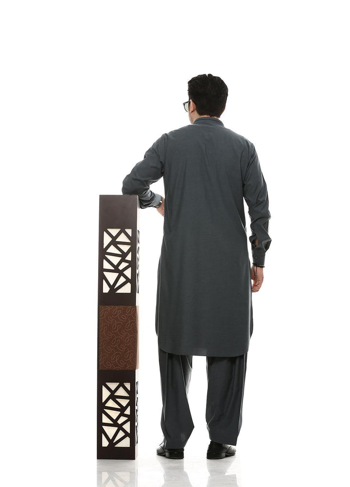 Aizaz Zafar Wash N Wear Formal Kameez Shalwar for Men -  D-685 D-Grey