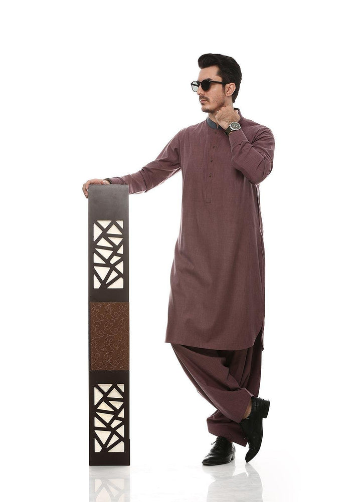 Aizaz Zafar Wash N Wear Formal Kameez Shalwar for Men -  D-685 Mouve