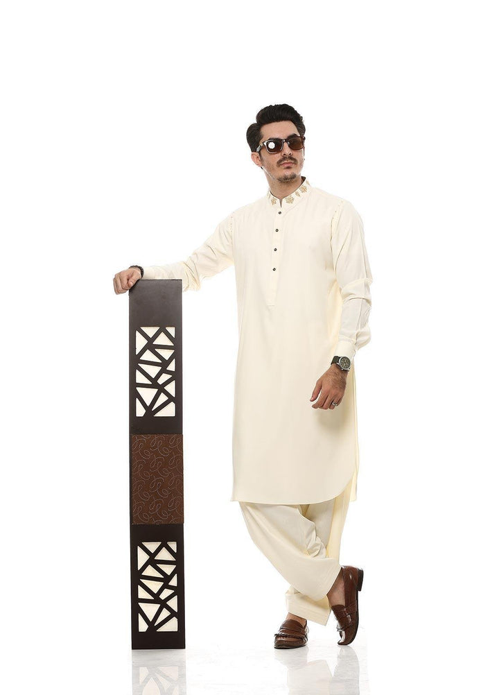Aizaz Zafar Wash N Wear Formal Kameez Shalwar for Men -  D-685 Boskie