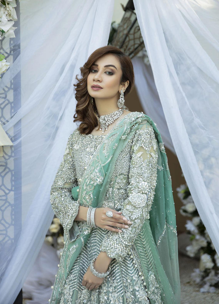 AJR Couture - Abbas Jamil Rajpoot Luxury Pret Bridal Net 2 Piece Dress AJR22BRD MARINA