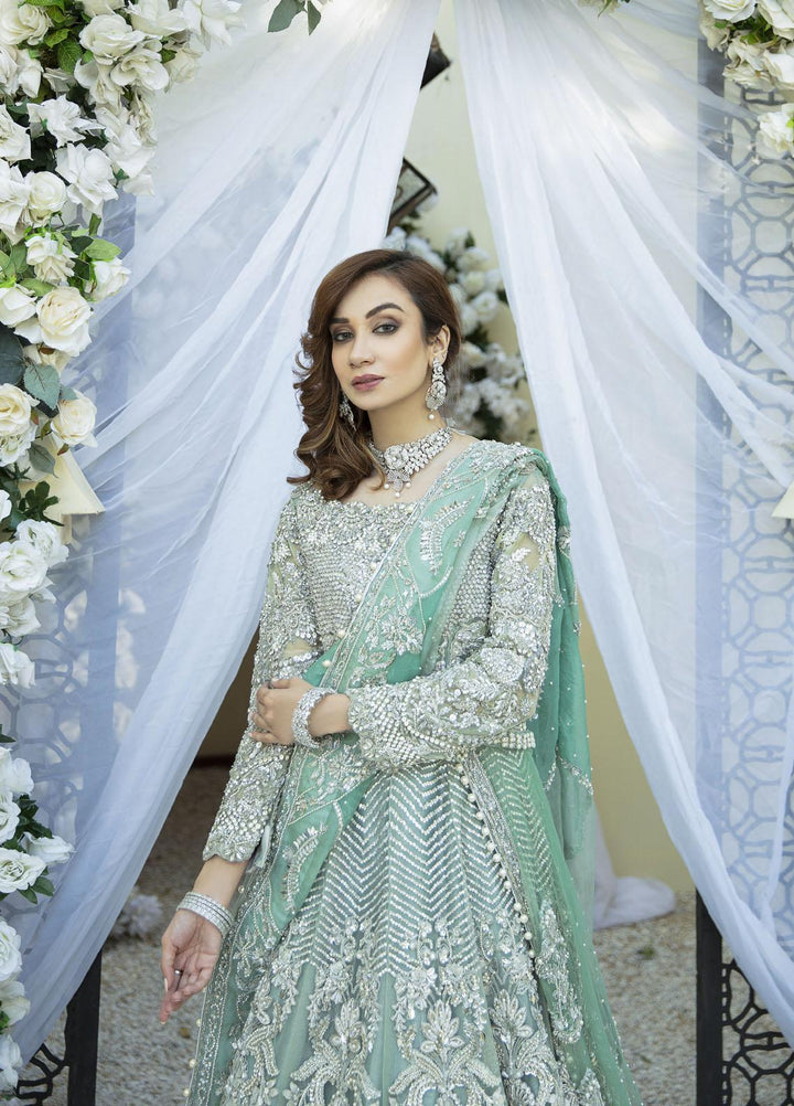 AJR Couture - Abbas Jamil Rajpoot Luxury Pret Bridal Net 2 Piece Dress AJR22BRD MARINA