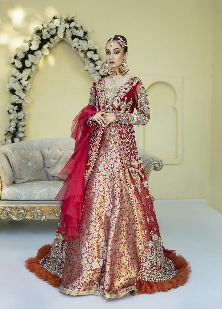 AJR Couture - Abbas Jamil Rajpoot Luxury Pret Bridal Net 2 Piece Dress AJR22BRD ADELIA