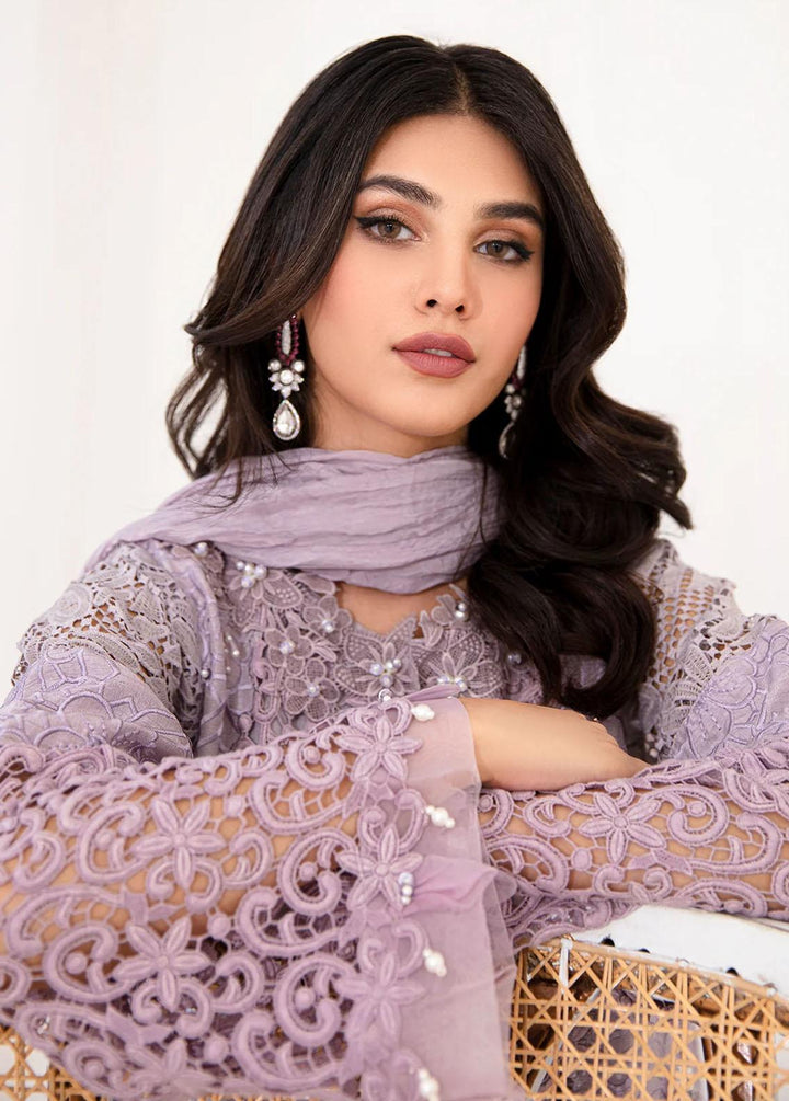 AJR Couture - Abbas Jamil Rajpoot Pret Embroidered Raw silk 4 Piece Suit Lilac