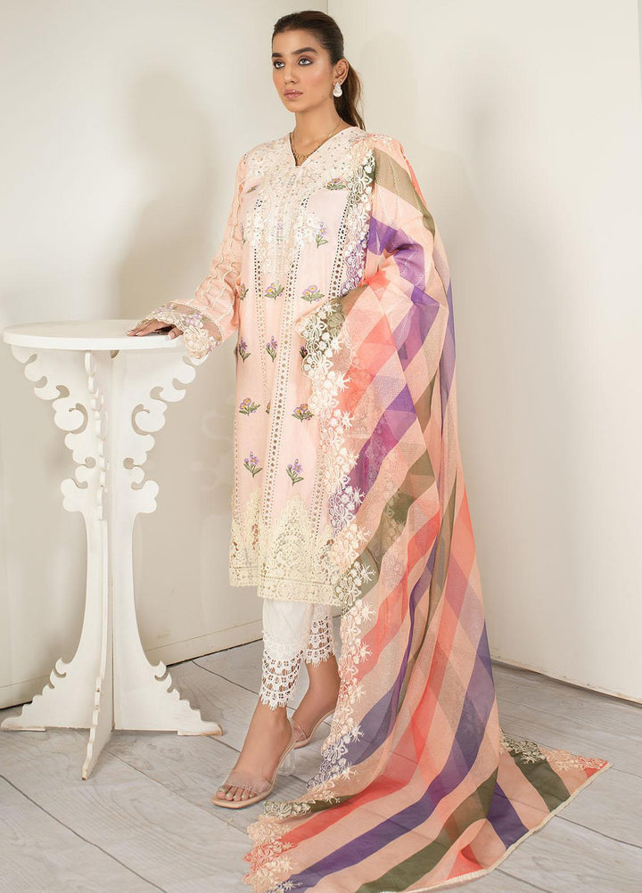 AJR Couture - Abbas Jamil Rajpoot Luxury Pret Embroidered Lawn 3 Piece Suit AJR21L 01 Crepe