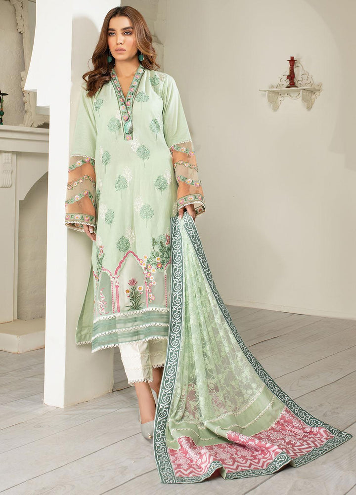 AJR Couture - Abbas Jamil Rajpoot Luxury Pret Embroidered Lawn 3 Piece Suit AJR21L 06 Celery Ice