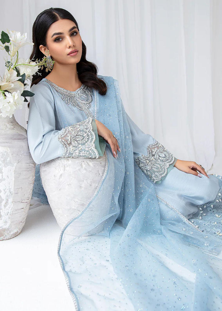 AJR Couture - Abbas Jamil Rajpoot Pret Embroidered Raw silk 3 Piece Suit Erica