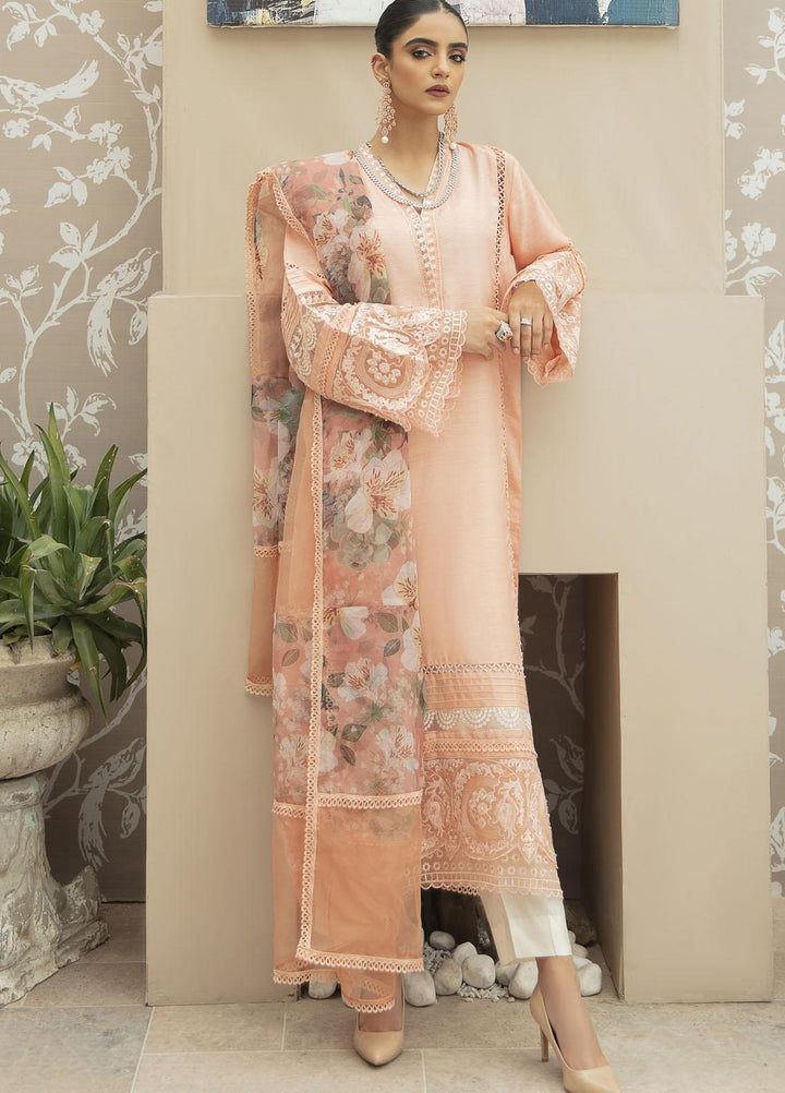 AJR Couture - Abbas Jamil Rajpoot Luxury Pret  Raw Silk 3 Piece Dress AJR21P LP-03 Peony