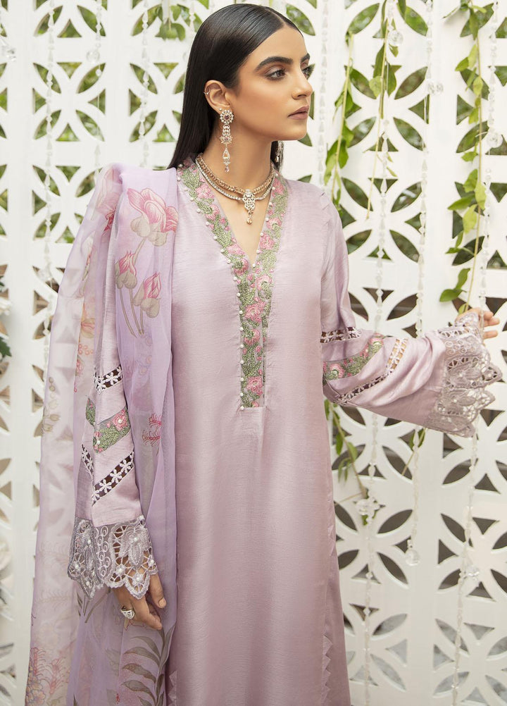 AJR Couture - Abbas Jamil Rajpoot Luxury Pret  Schiffli 3 Piece Dress AJR21P LP-06 Lavender