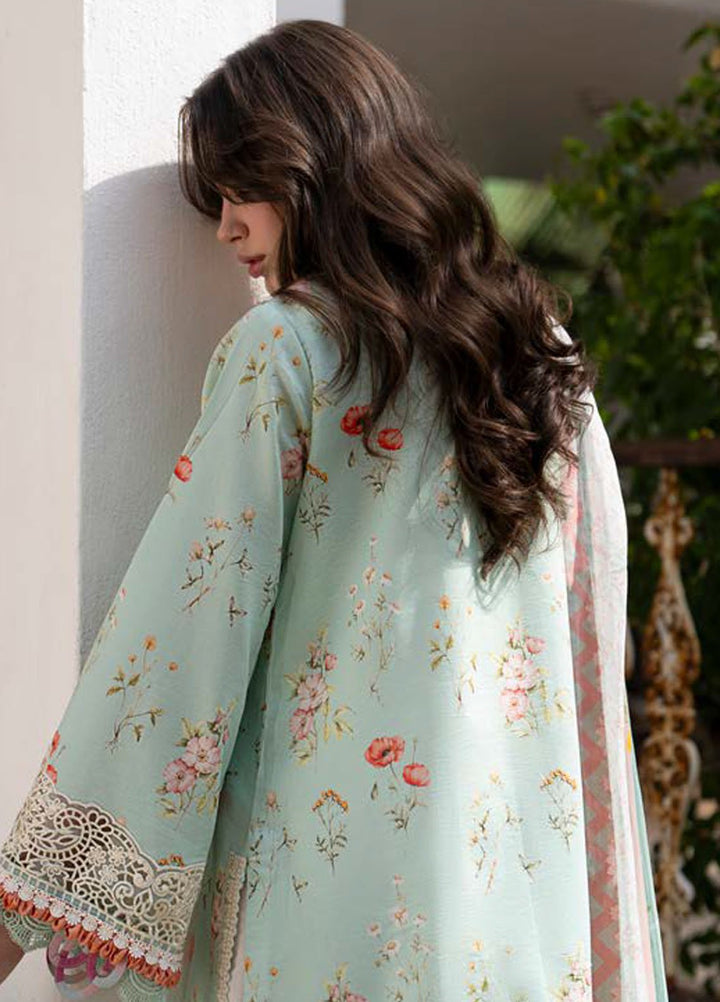 AJR Embroidered Lawn Suits Unstitched 3 Piece AJR25P PK-07 Aqua - Summer Collection