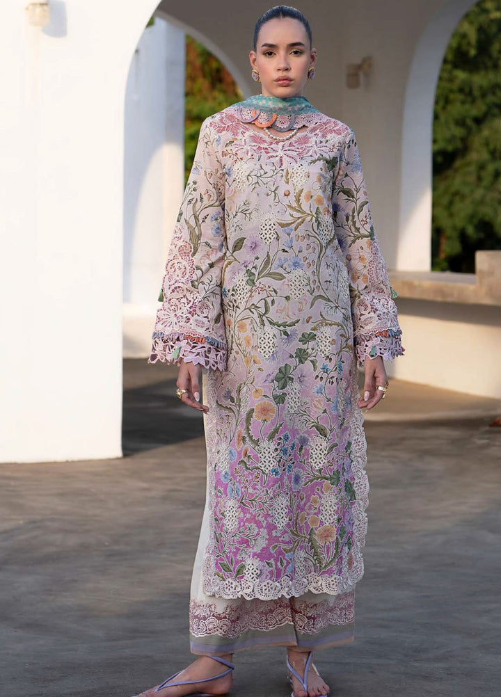 AJR Embroidered Lawn Suits Unstitched 3 Piece AJR25P PK-08 Rose - Summer Collection