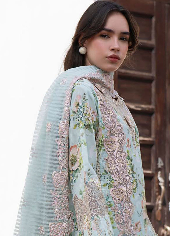 AJR Embroidered Lawn Suits Unstitched 3 Piece AJR25P PK-13 Myrtle - Summer Collection