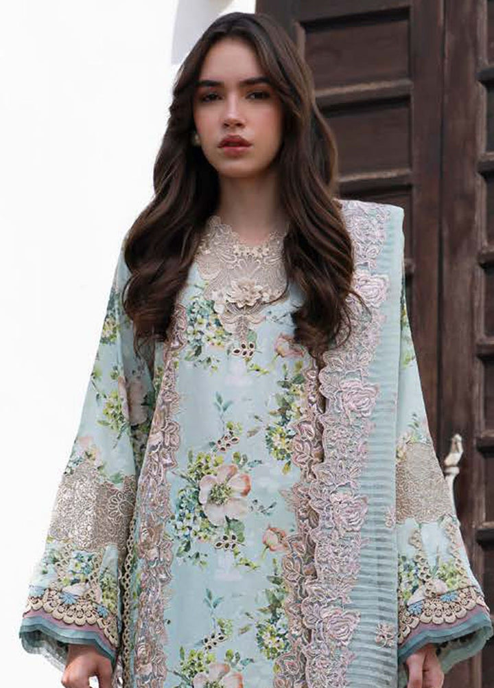 AJR Embroidered Lawn Suits Unstitched 3 Piece AJR25P PK-13 Myrtle - Summer Collection