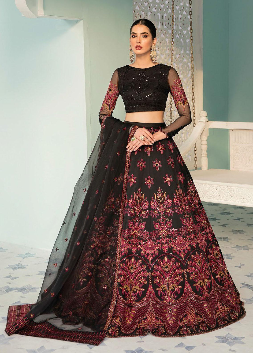 Elinor By Akbar Aslam Embroidered Organza Suits Unstitched 3 Piece AA22E AAWC-1431 Calay - Wedding Collection