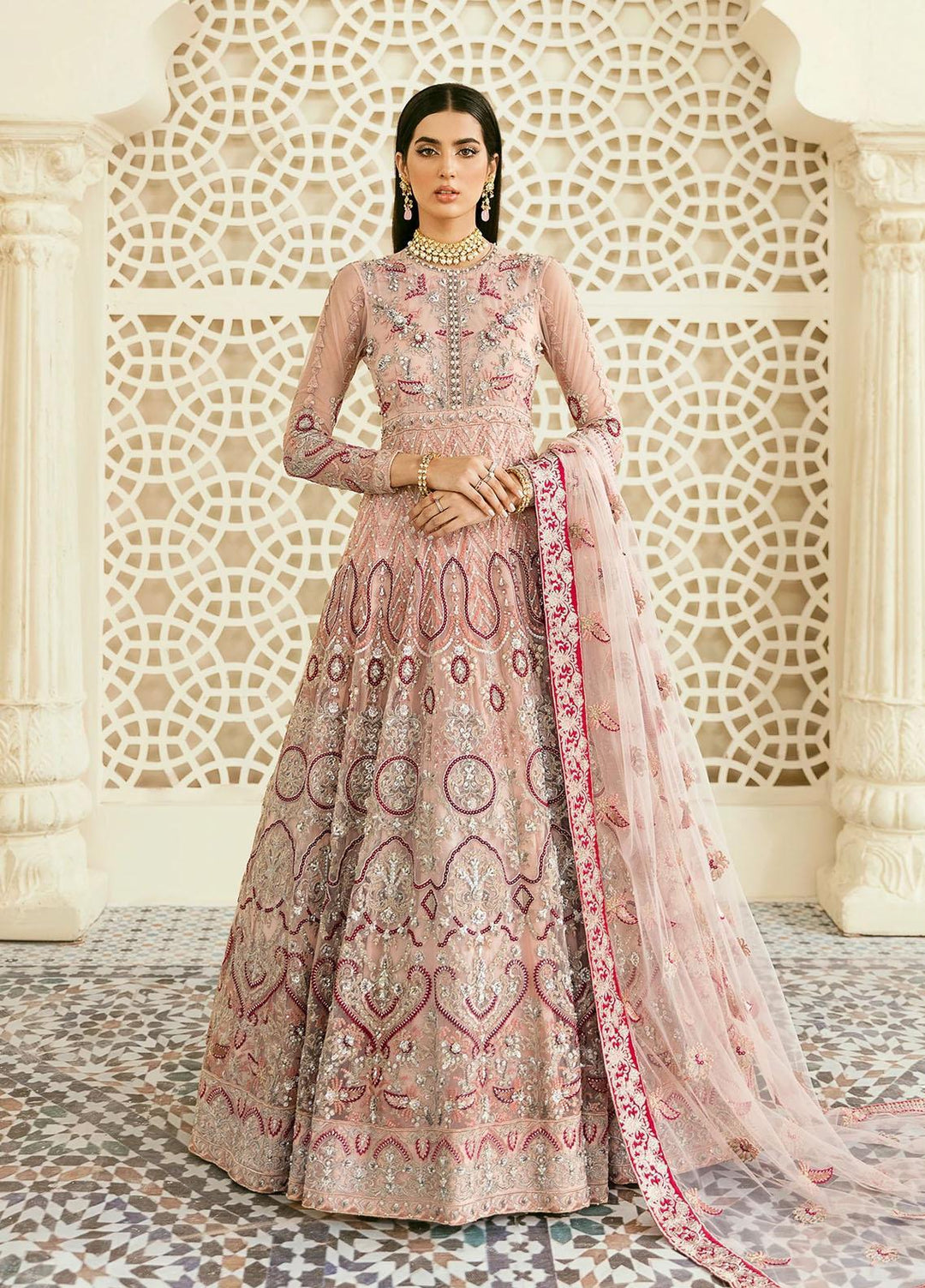 Akbar Aslam Embroidered Net Suits Unstitched 2 Piece AA22F ALBATROSS - Luxury Formals Collection