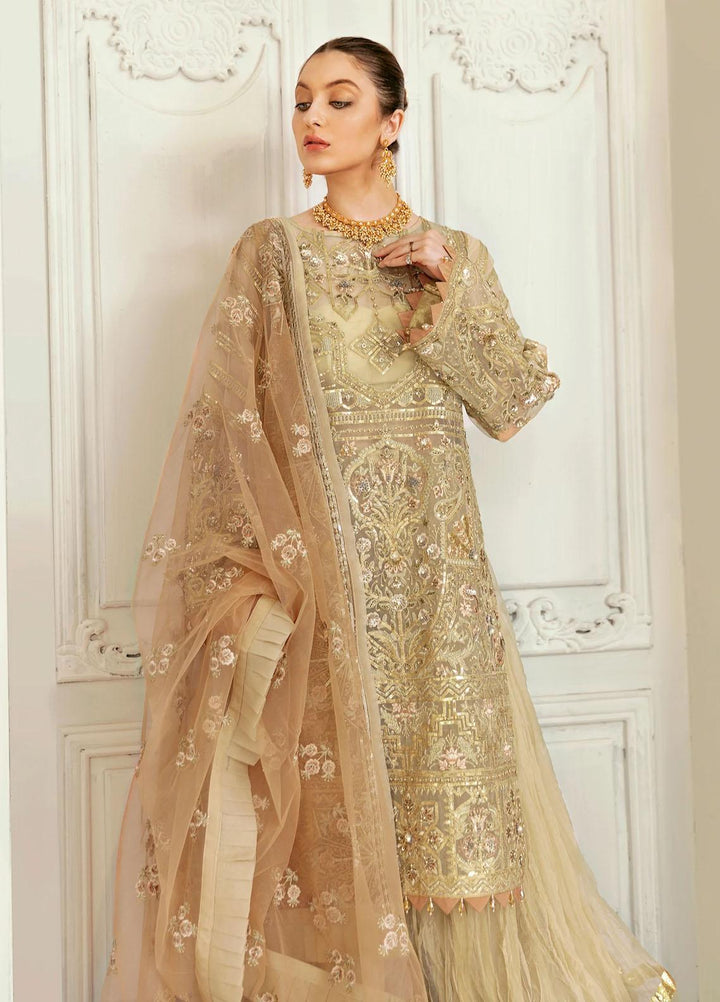 Akbar Aslam Embroidered Organza Suits Unstitched 3 Piece AA22F MADEIRA - Luxury Formals Collection