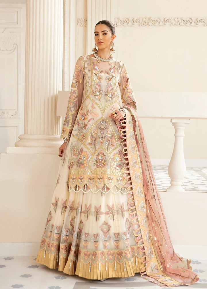 Akbar Aslam Embroidered Net Suits Unstitched 3 Piece AA22F TETHORIS - Luxury Formals Collection
