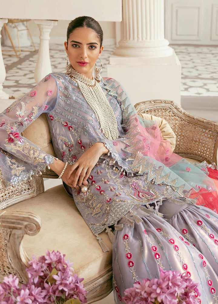 Akbar Aslam Embroidered Net Suits Unstitched 3 Piece AA22F AMALFI - Luxury Formals Collection