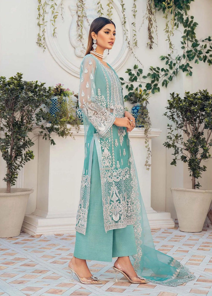 Akbar Aslam Embroidered Net Suits Unstitched 3 Piece AA22F LOLITE - Luxury Formals Collection