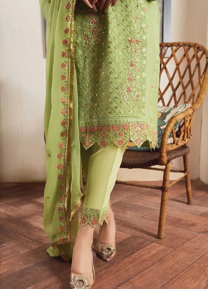 Al Harir Pret Embroidered Chiffon 3 Piece Suit Haani Angoori