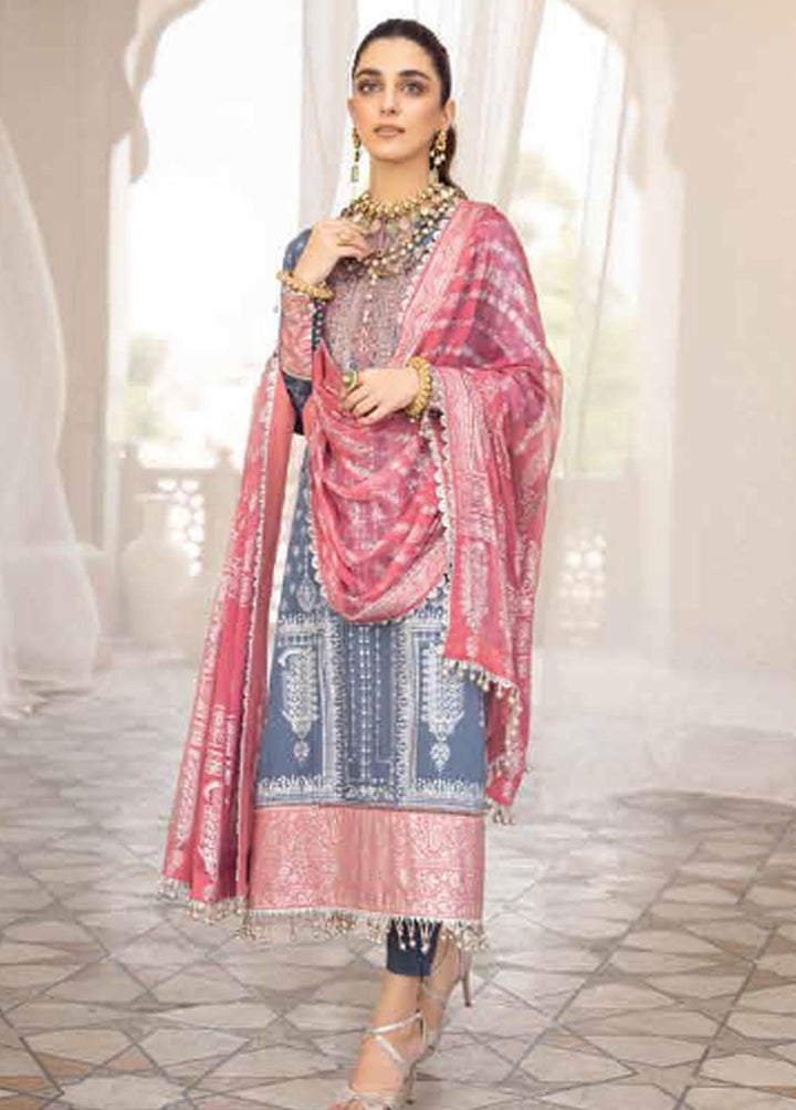 Al Karam Embroidered Cotton Satin Suits Unstitched 2 Piece AK21FW FC-W-28J-21-3-Grey - Winter Collection