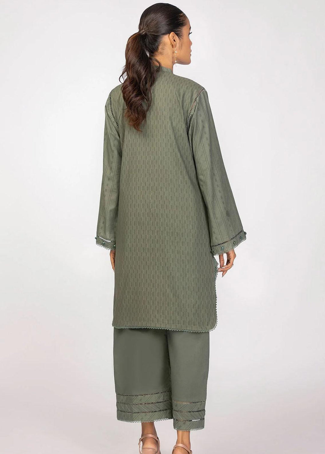 Al Karam Embroidered Dobby Suits Unstitched 2 Piece AK22-SS3 MS-36-22-Green - Winter Collection