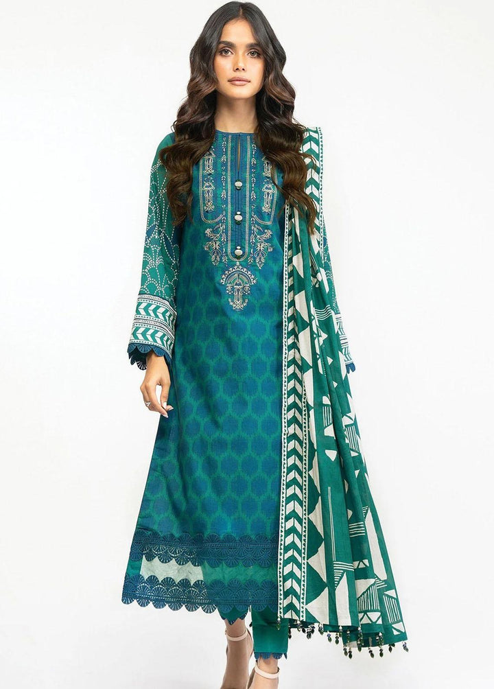 Al Karam Embroidered Lawn Suits Unstitched 2 Piece AK22-SS3 SS-32-22-3-Emerald Green - Spring/Summer Collection