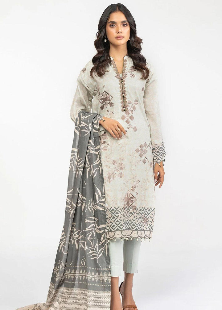 Al Karam Embroidered Lawn Suits Unstitched 3 Piece AK22-SS3 SS-7.1-22-3-Beige - Spring/Summer Collection