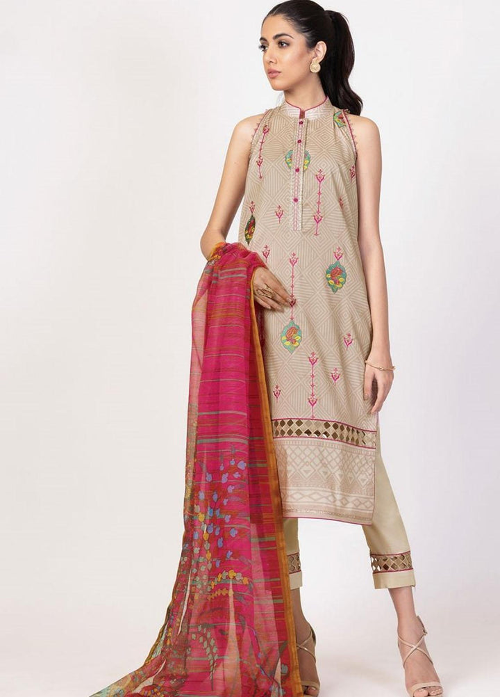 Al Karam Embroidered Lawn Suits Unstitched 3 Piece AK22S SS-02-22 Pink - Summer Collection