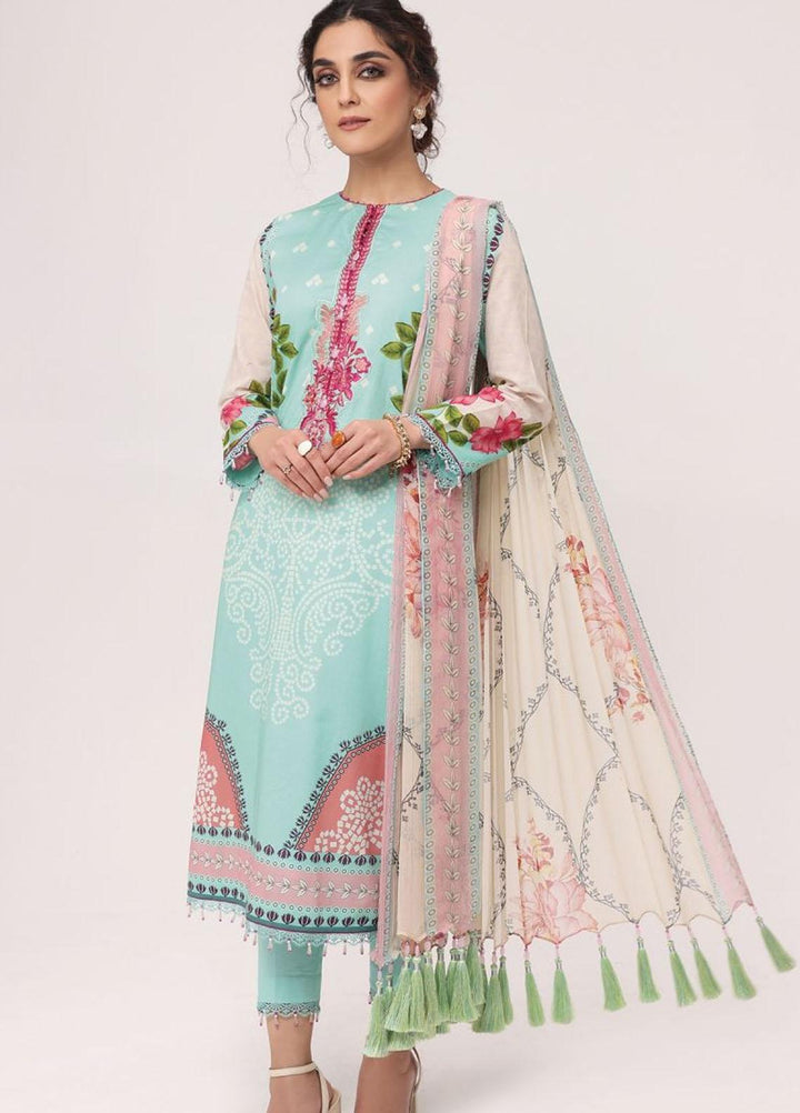 Al Karam Embroidered Lawn Suits Unstitched 3 Piece AK22S SS-04-22 Ferozi - Summer Collection