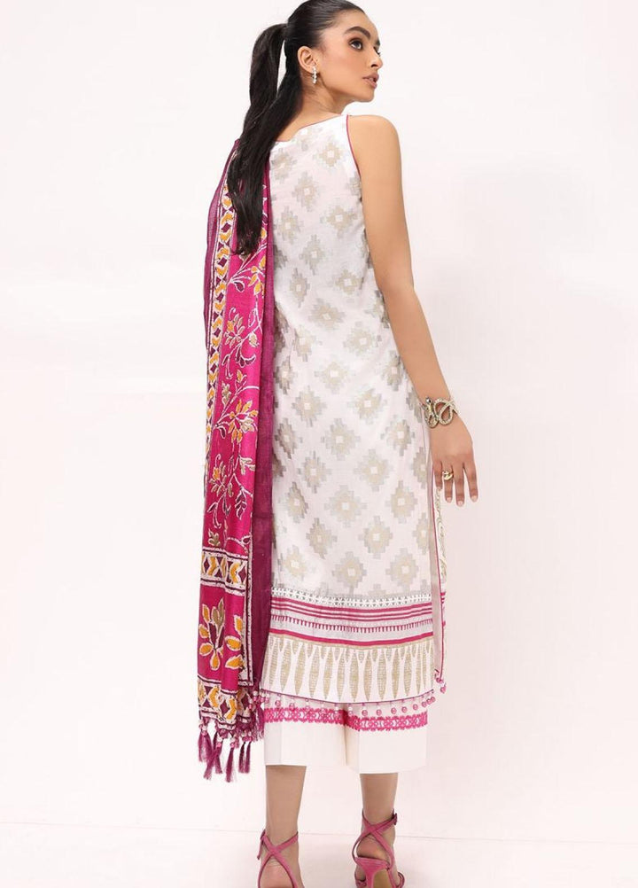 Al Karam Embroidered Lawn Suits Unstitched 3 Piece AK22S SS-06-22 Beige - Summer Collection