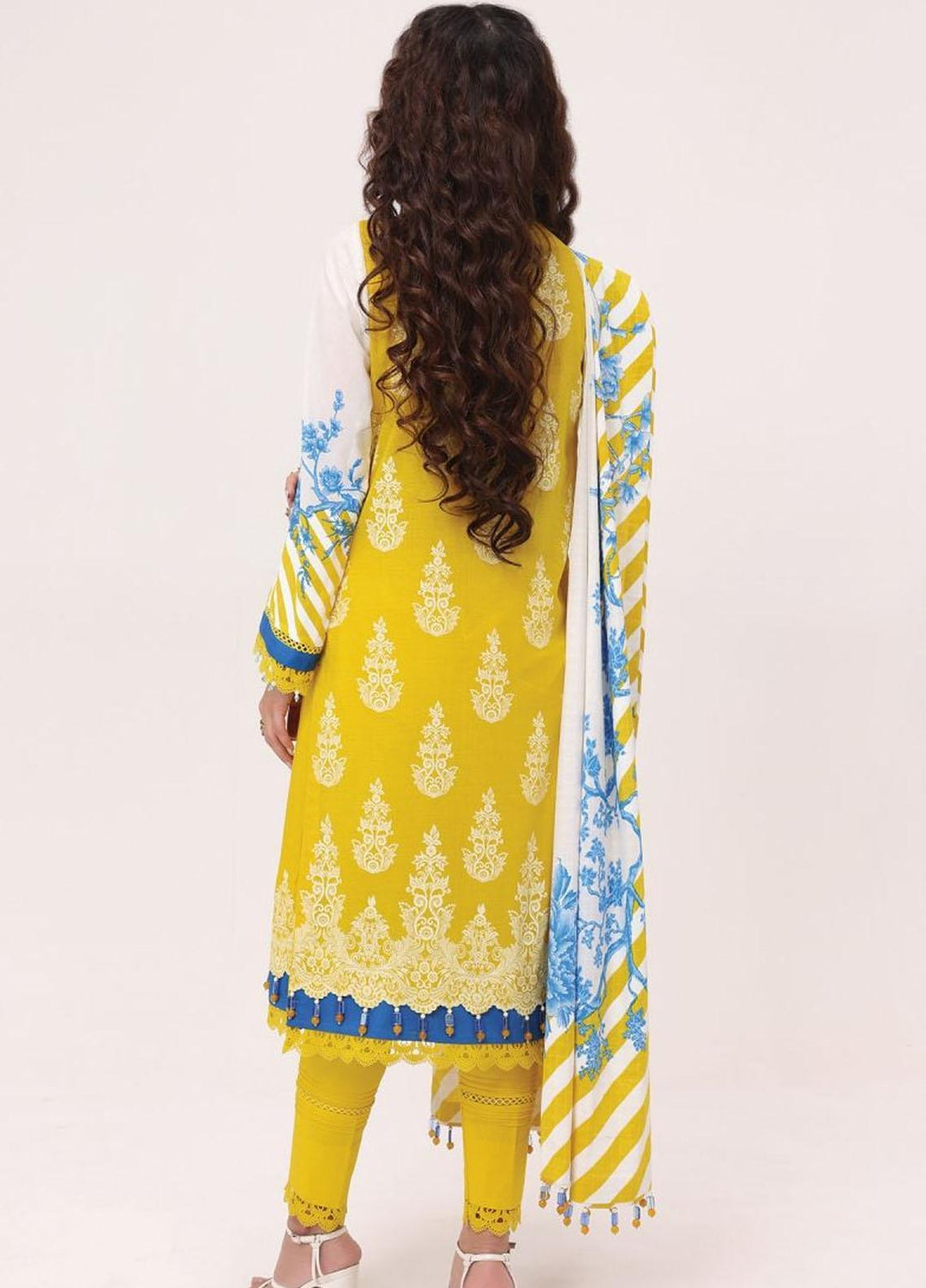 Al Karam Embroidered Lawn Suits Unstitched 3 Piece AK22S SS-1.1-22 Yellow - Summer Collection