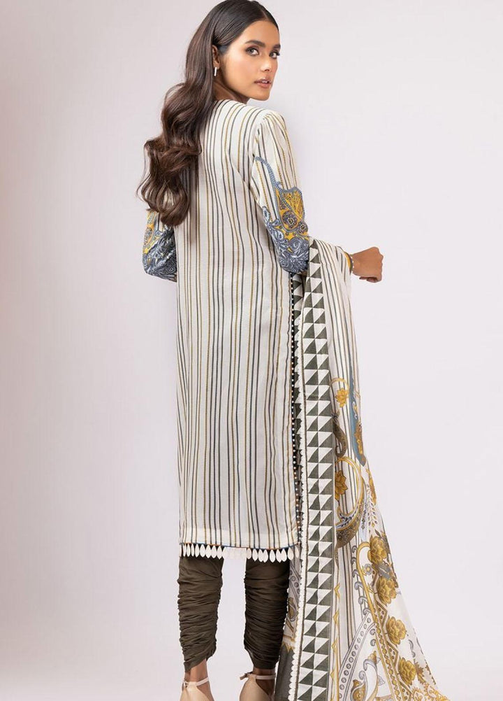 Al Karam Embroidered Lawn Suits Unstitched 3 Piece AK22S SS-10-22 Beige - Summer Collection