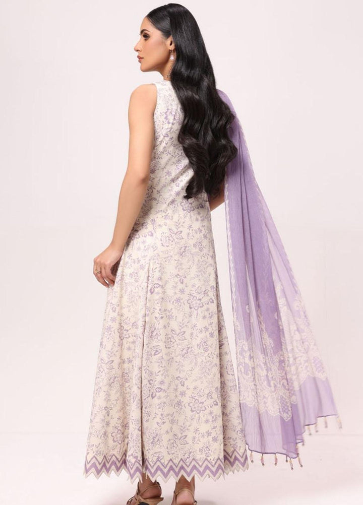 Al Karam Printed Lawn Suits Unstitched 3 Piece AK22S SS-11.1-22 Purple - Summer Collection