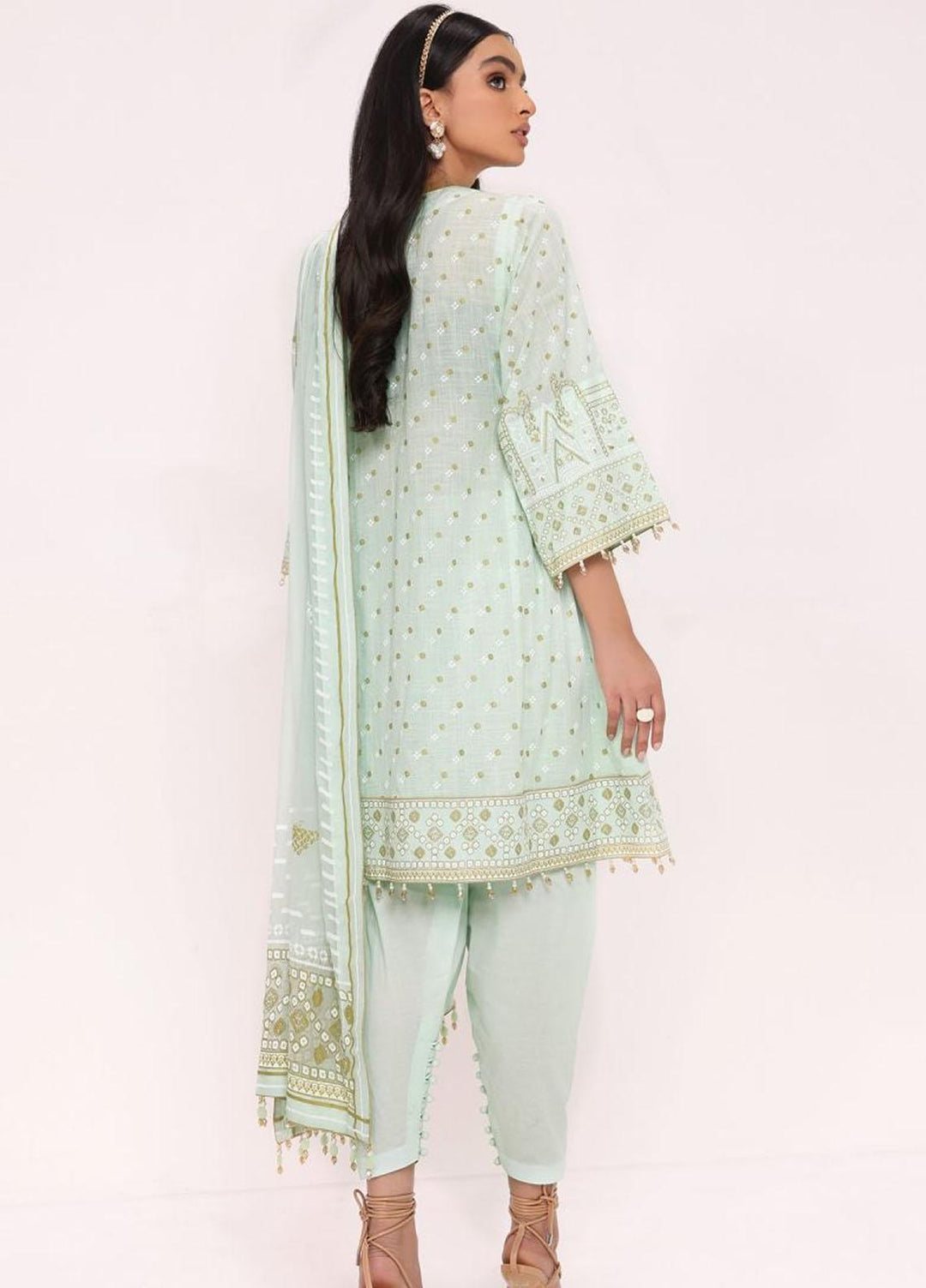 Al Karam Printed Lawn Suits Unstitched 3 Piece AK22S SS-13.1-22 Mint - Summer Collection