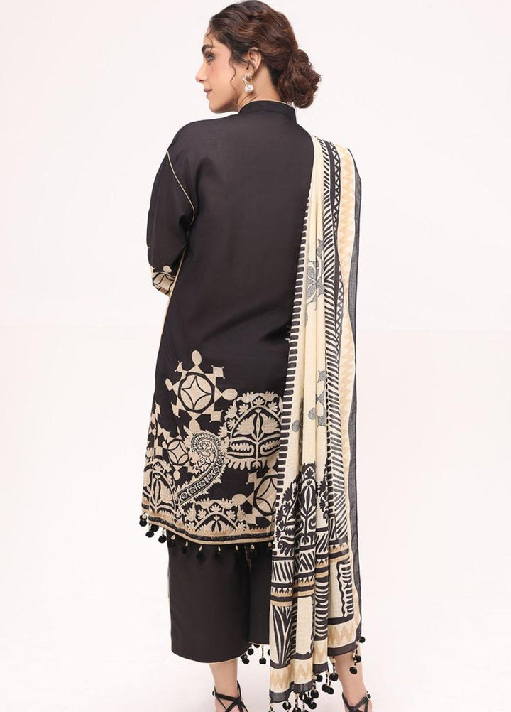 Al Karam Printed Lawn Suits Unstitched 3 Piece AK22S SS-14-22 Black - Summer Collection